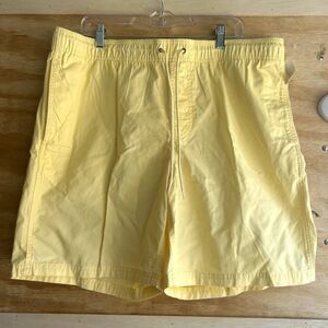 Yellow Mens Drawstring Shorts Size XL